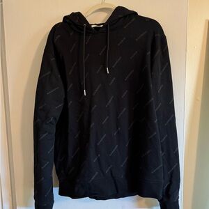 Sandro Black Hoodie with All-Over Branding